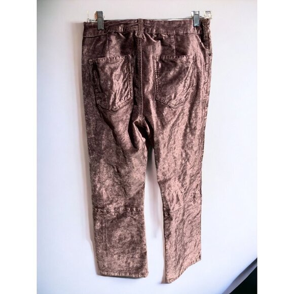 FREE PEOPLE TAUPE BROWN CRUSHED VELVET STRAIGHT LEG 5 POCKET PANTS JEANS SIZE 29 - Picture 7 of 10